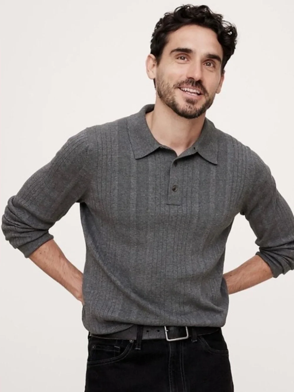 Banana Republic Men's Ribbed Organic Cotton Polo Sweater -NWT - Size M